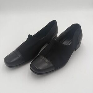 Josef Seibel Oxford Shoes Men's Size 42 Black Leather Block Heel Comfort Slip On